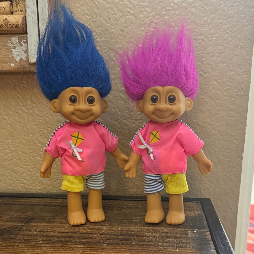 Set of 2 Vintage Russ Troll Dolls